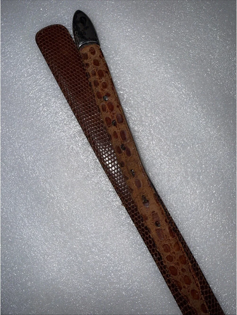 Vintage Markus Neumann Genuine Crocodile/Lizard Leather Belt Brown  38 Spain